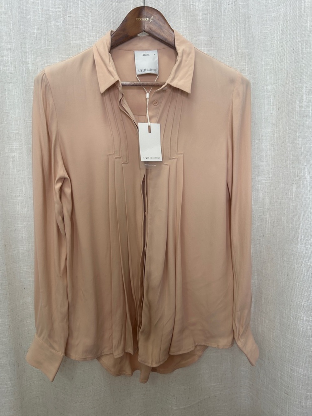 C/MEO Collective Light Peach Button-Up Blouse Size Medium Brand New W/Tags